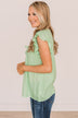 Done Hiding Striped Button Blouse- Lime