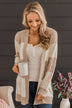 Hold Me Close Knit Cardigan- Light Taupe & Ivory