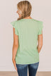 Done Hiding Striped Button Blouse- Lime