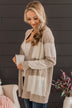 Hold Me Close Knit Cardigan- Light Taupe & Ivory