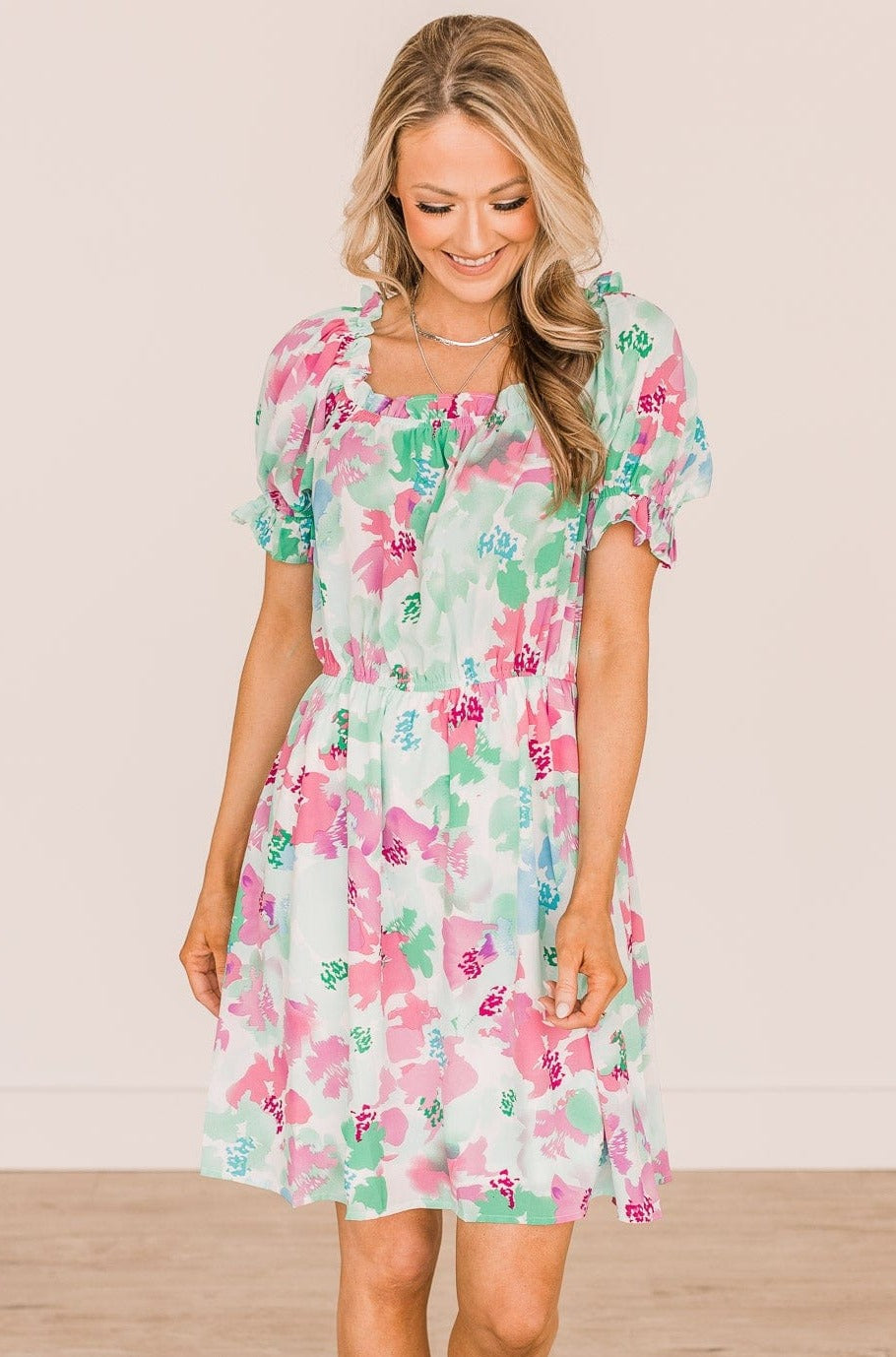 Pursuing Love Floral Dress Mint