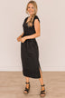Following A Daydream Midi Dress- Black