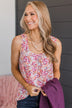 Found My Way Floral Tank Top- Coral