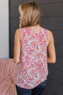 Found My Way Floral Tank Top- Coral