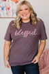 "Blessed" Graphic Tee- Dusty Plum
