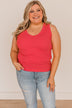 Counting Blessings V-Neck Tank Top- Coral