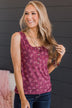 Bountiful Smiles Floral Tank Top- Berry