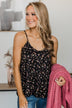 Sweet Impressions Floral Tank Top- Black