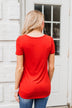 Meet Me Here Short Sleeve Top- Scarlet Red