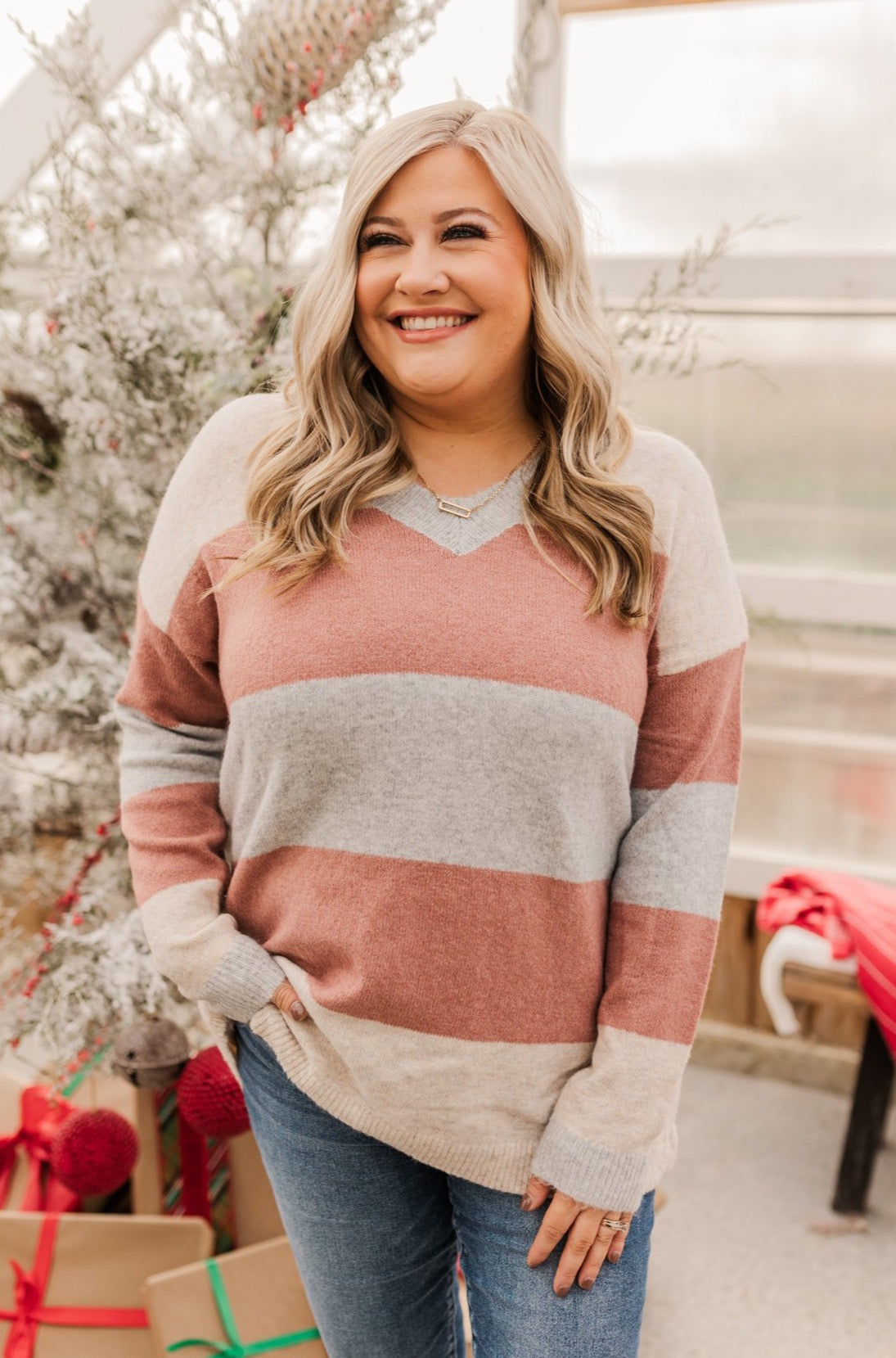 Plus size color block sweater deals