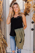 Breathing Easy Lace Trimmed Tank Top- Black
