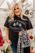 Festive "Farm Fresh Christmas Tree" Graphic Tee- Black