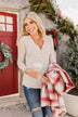 Always Myself Button Long Sleeve Top- Cream
