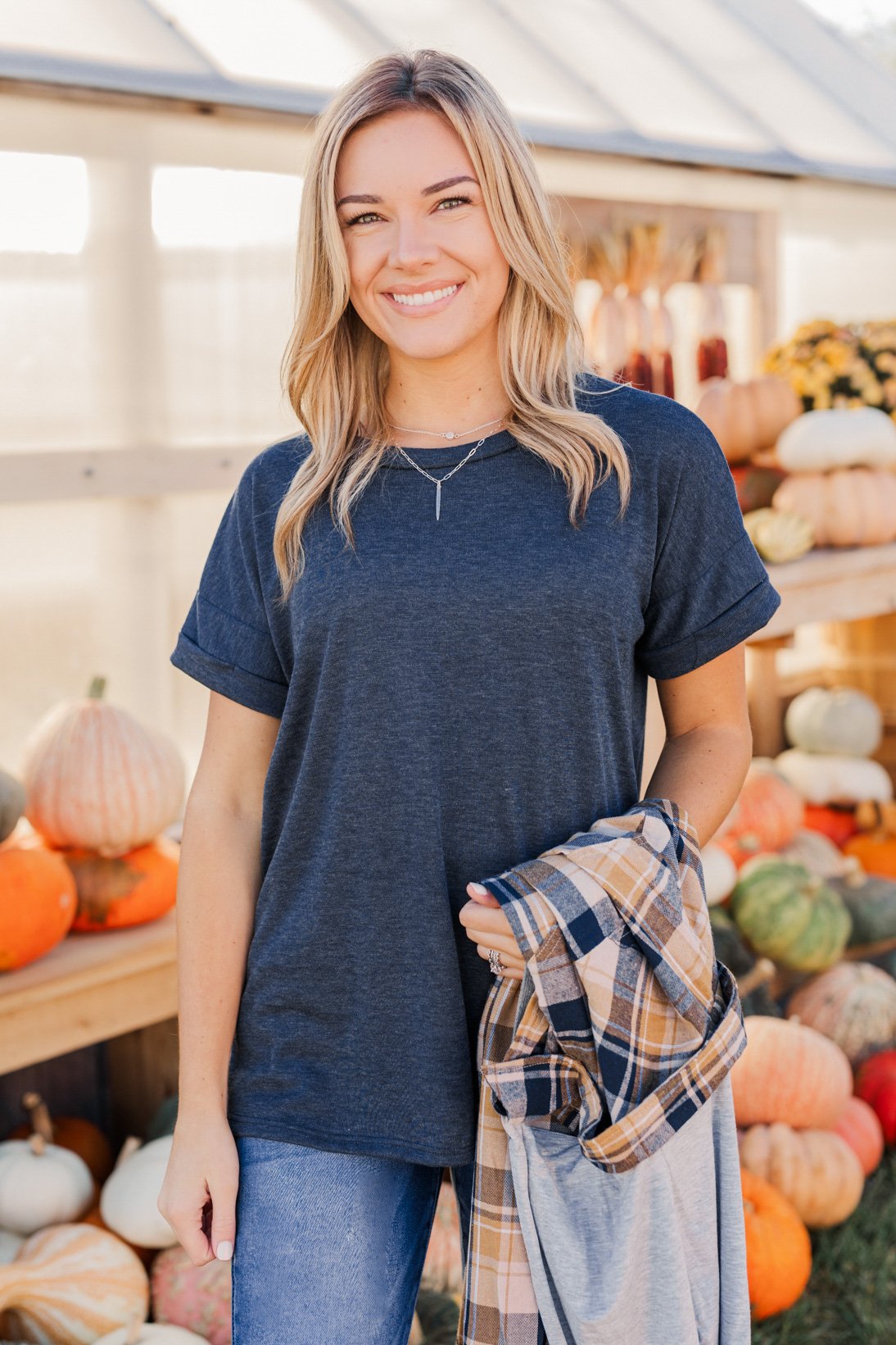 Above And Beyond Short Sleeve Shirt- Navy