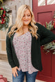 Home Is Where The Heart Is Knit Cardigan- Wintergreen