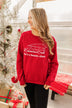 "She's A Beaut, Clark" Graphic Pullover- Red