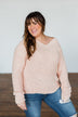 All I Can Do Popcorn Knit Sweater- Light Peach