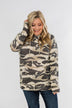 Captivating In Camo Drawstring Hoodie- Grey Camo