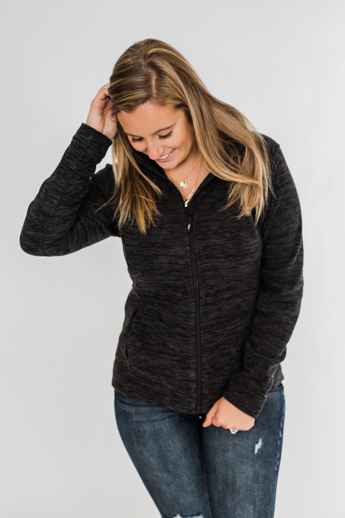 Pulse Exclusive Zip Up Athleisure Jacket- Black