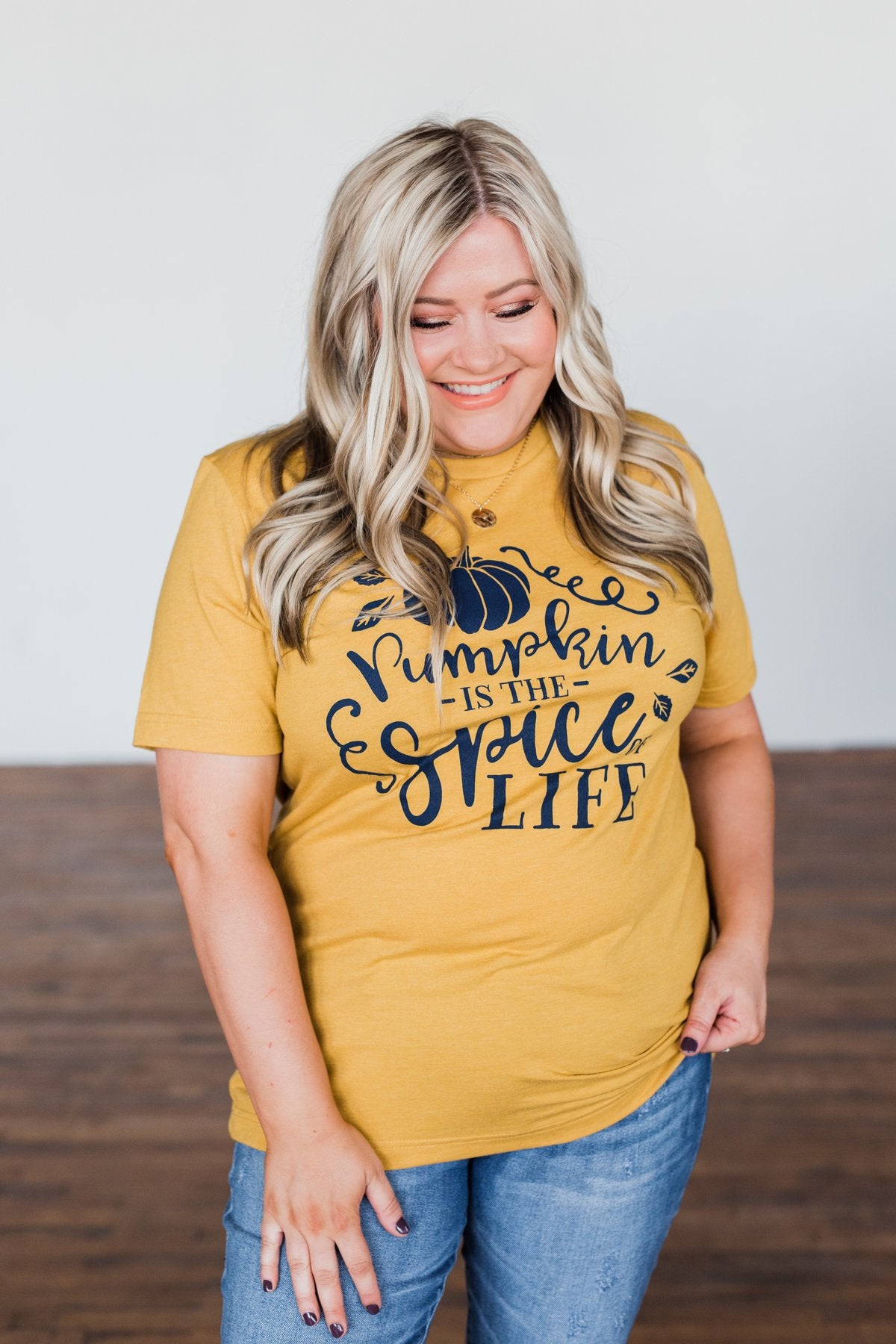 "Pumpkin Is The Spice Of Life" Graphic Tee- Mustard