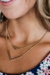 Charming 2 Tier Pendant Necklace- Gold