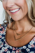Charming 2 Tier Pendant Necklace- Gold
