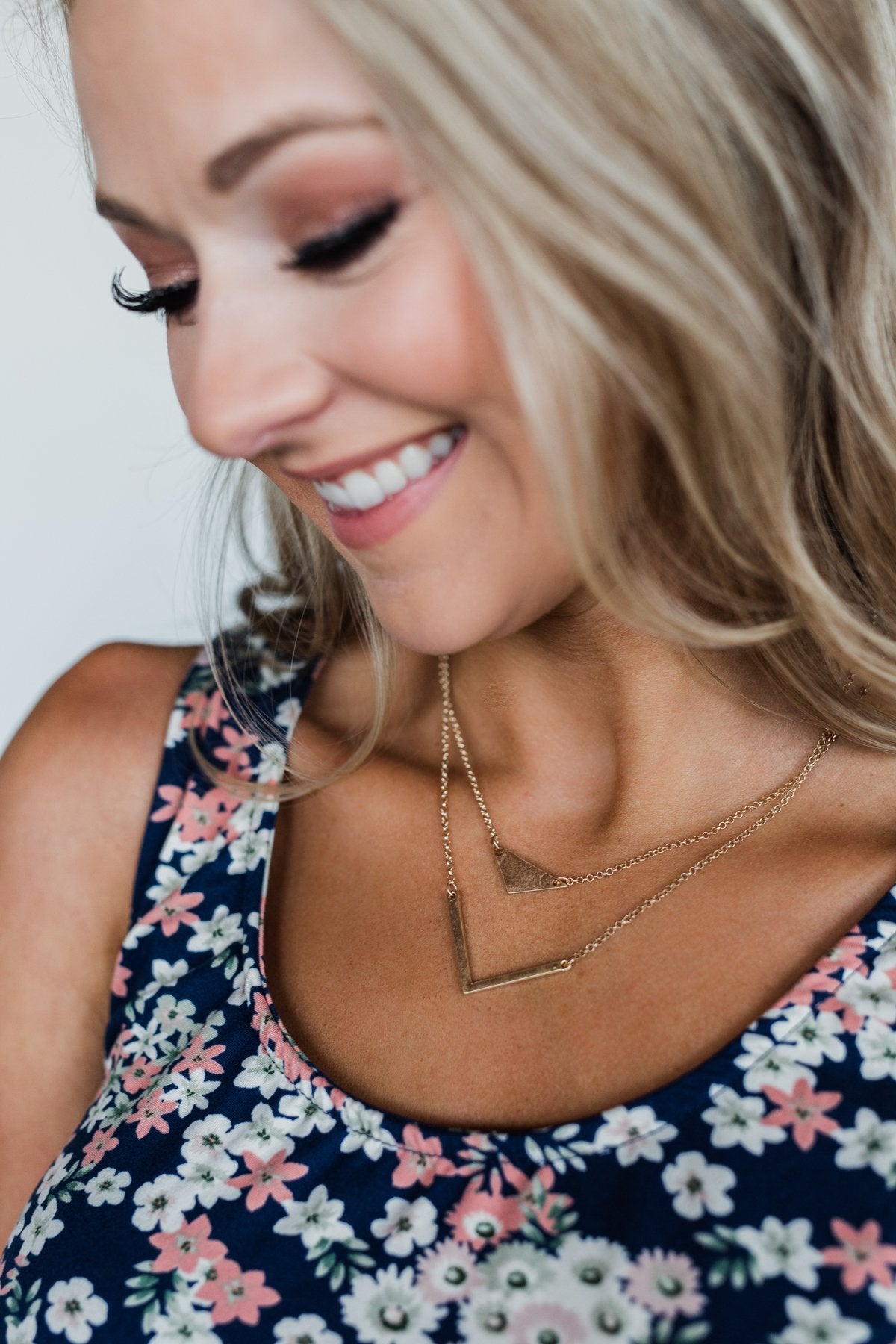 Charming 2 Tier Pendant Necklace- Gold