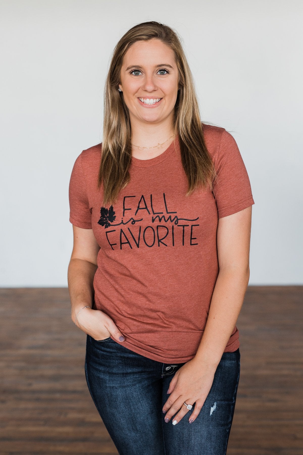 "Fall Is My Favorite" Graphic Tee- Brick