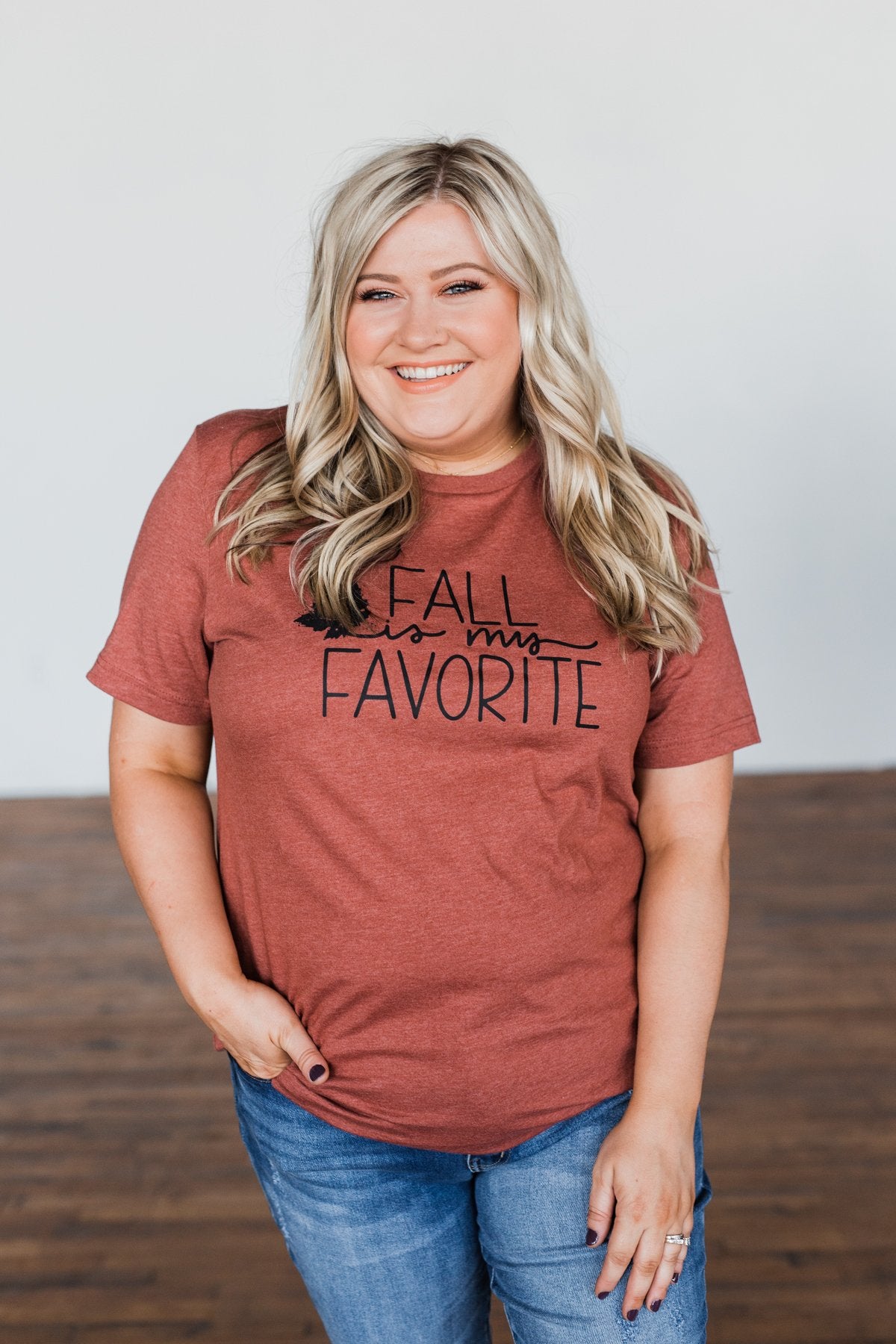 "Fall Is My Favorite" Graphic Tee- Brick