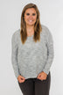 Captivated By You Lightweight Knit Hoodie- Grey