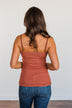 Pulse Basics Lace Trimmed Tank Top- Clay