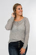 The Time Of My Life Button Henley Top- Grey