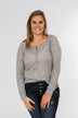 The Time Of My Life Button Henley Top- Grey