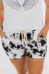 Gazing At The Clouds Tie Dye Lounge Shorts- Black & White