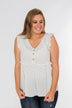 Dream of Me Sleeveless Babydoll Blouse- Off White