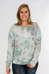 Lost In This Moment Tie Dye Pullover Top- Sage, Oatmeal, Grey
