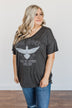 "Free Spirit" Graphic Tee- Charcoal