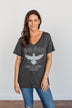 "Free Spirit" Graphic Tee- Charcoal
