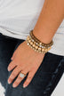 Stunning Beaded Bracelet Set- Neutral & Gold