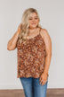 Wondering About You Floral Tank Top- Dark Rust