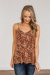 Wondering About You Floral Tank Top- Dark Rust