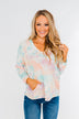 Happy To Be Here Tie Dye Hoodie- Orchid Purple, Teal, Peach, & Ivory