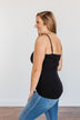 Pulse Basics Lace Trimmed Tank Top- Black
