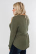Knowing You V-Neck Thermal Top- Olive