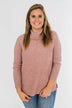 Oh Darling Cowl Neck Sweater- Dusty Mauve