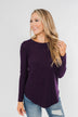Be With You Waffle Knit Top- Eggplant