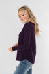 Be With You Waffle Knit Top- Eggplant