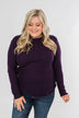 Be With You Waffle Knit Top- Eggplant