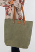 Life's Adventures Canvas Tote- Olive
