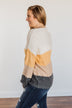 Make A Scene V-Neck Sweater- Cream, Marigold, Taupe, & Charcoal